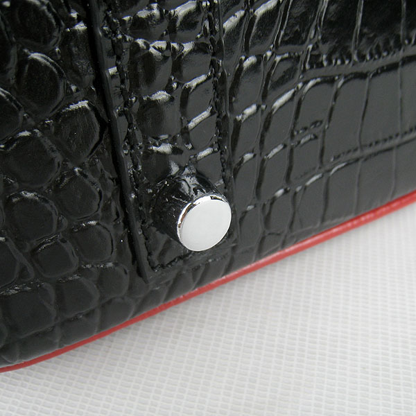 High Quality Fake Hermes Birkin 35CM Crocodile Veins Leather Bag Black/Red 6089 - Click Image to Close
